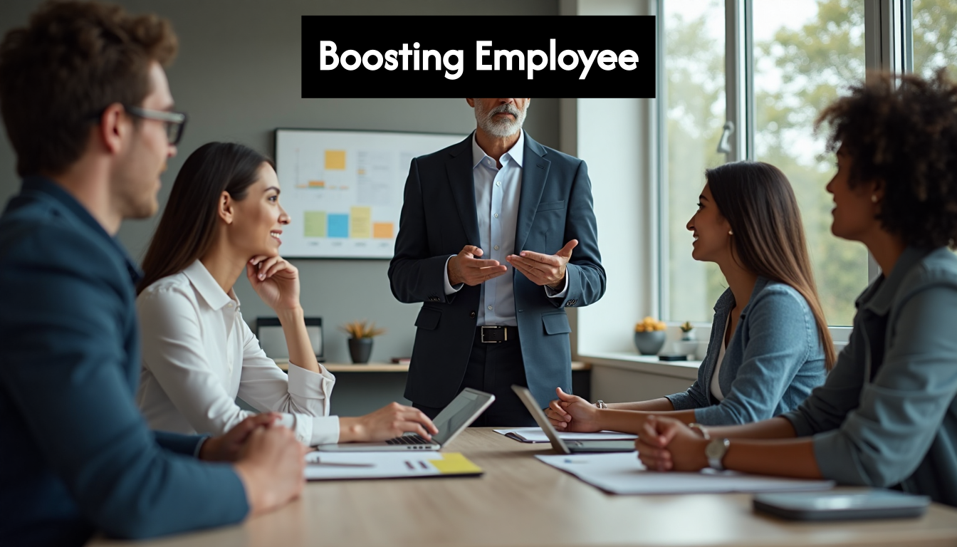 Leader engaging with team members.