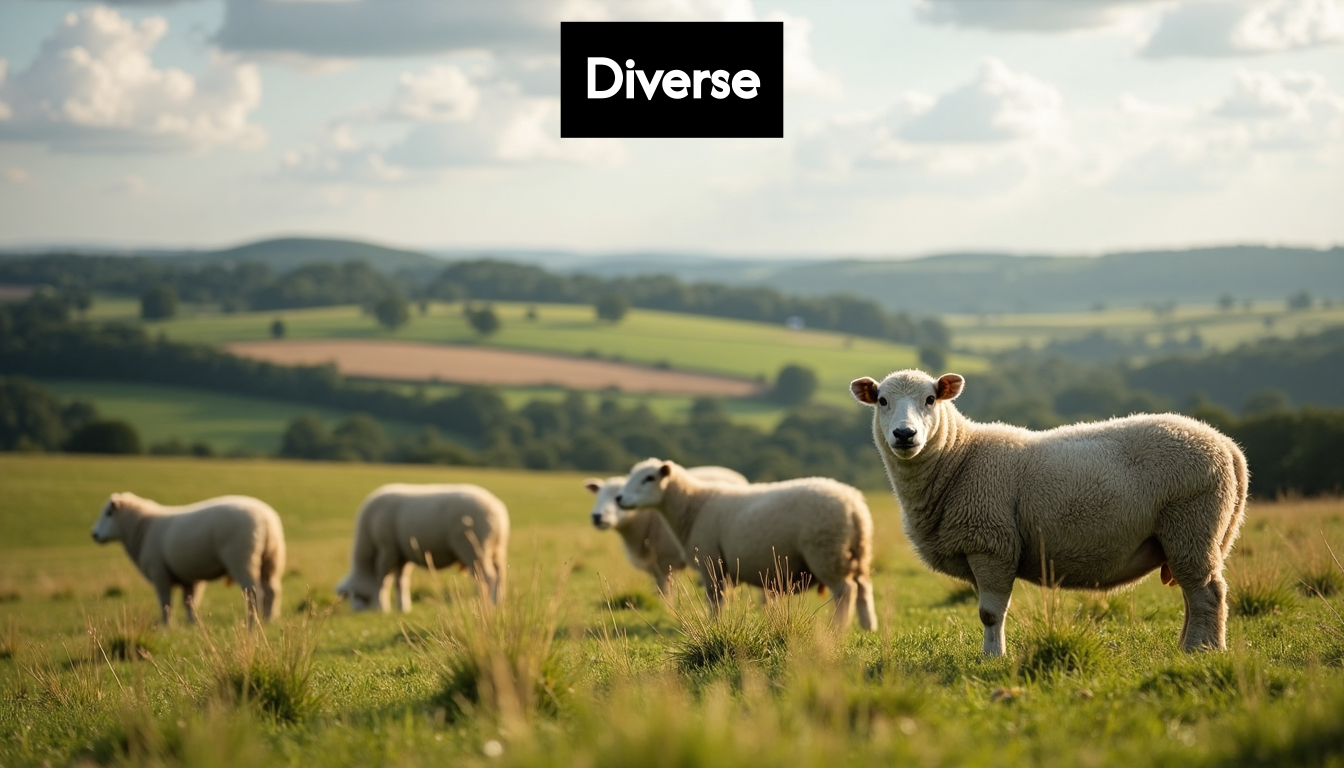 Livestock and crops in a field