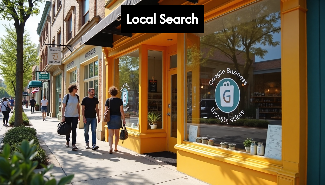 Local business with Google Business Profile sign
