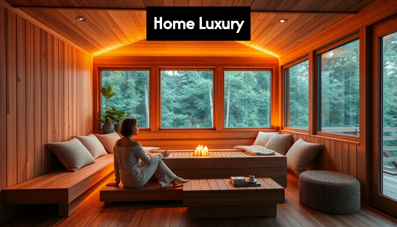 Luxurious home sauna interior