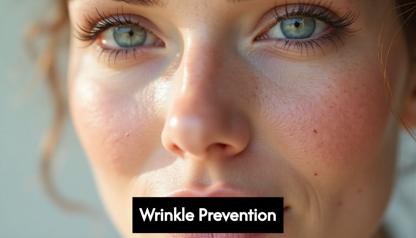 Macro view of skin showing fine lines and plumpness