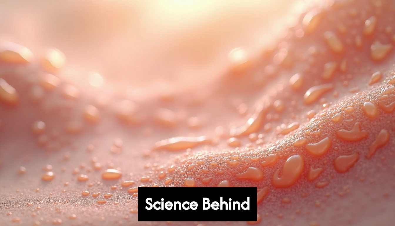 Magnified view of skin showing increased blood flow.