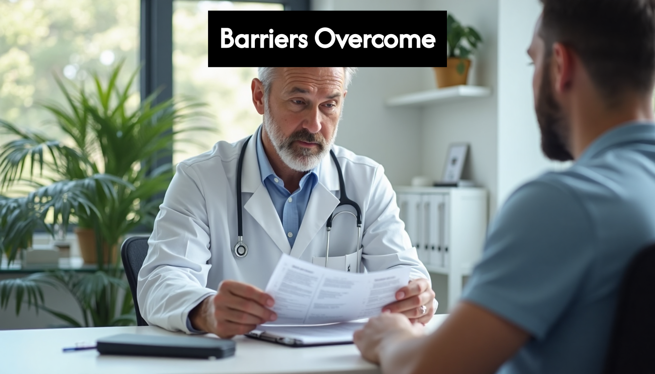 Man and doctor discuss follow-up instructions