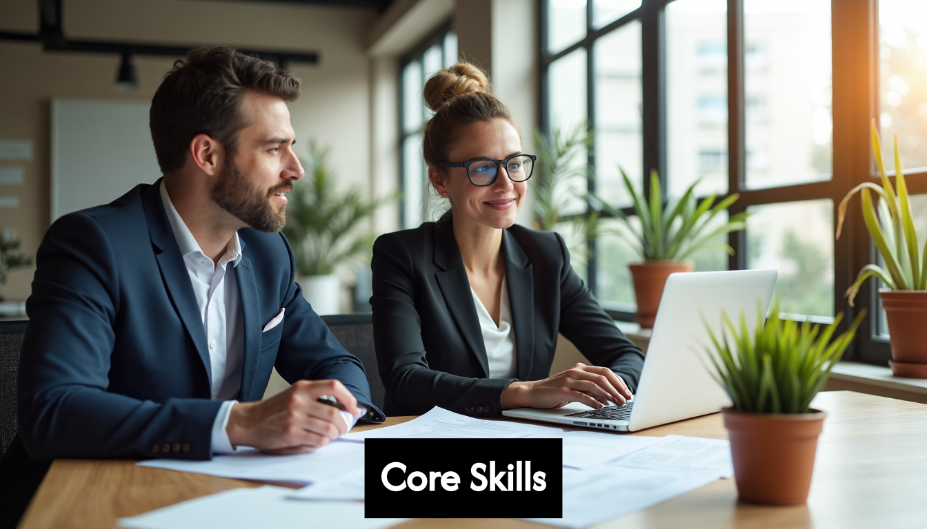 Managers reviewing contracts during negotiation