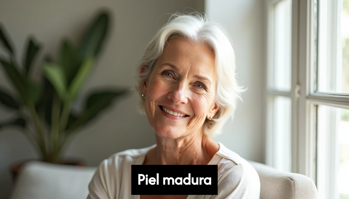 Mature woman with glowing skin enjoying natural light