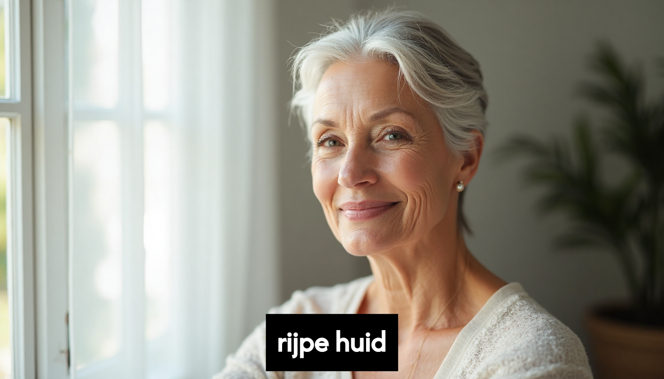 Mature woman with glowing skin enjoying natural light