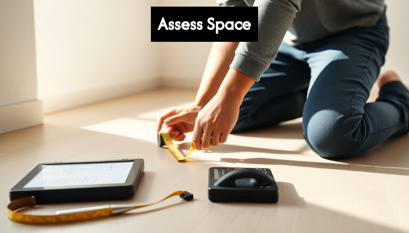 Measuring floor space for tiles