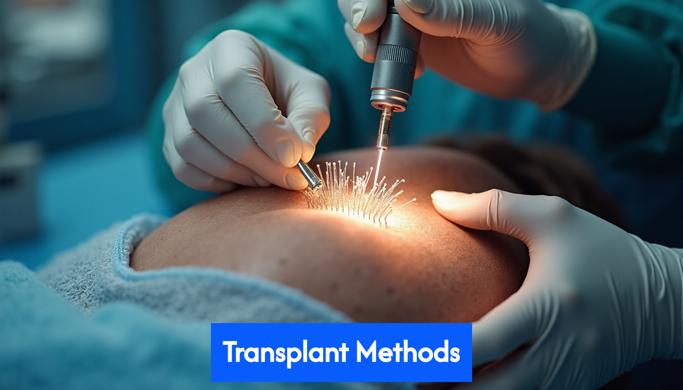 Medical professional performing modern hair transplant
