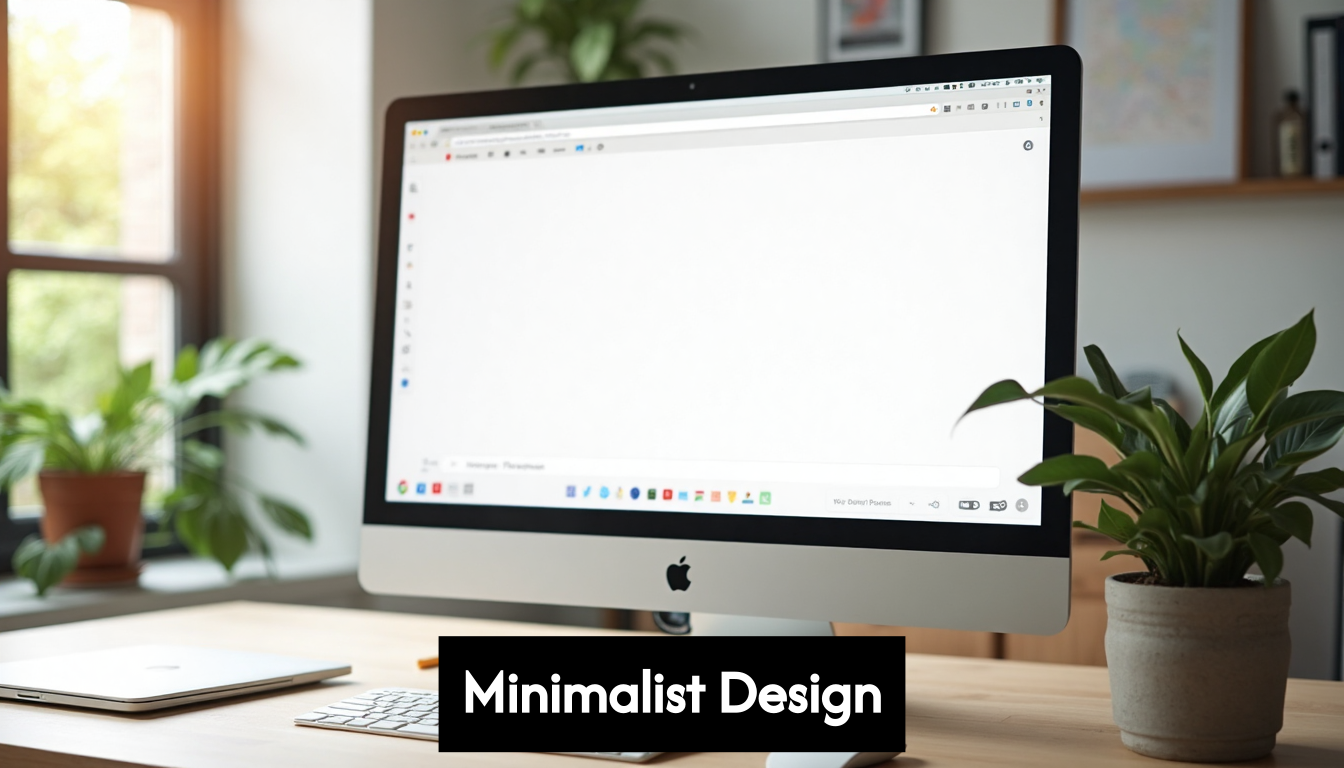 Minimalist business website displayed on computer