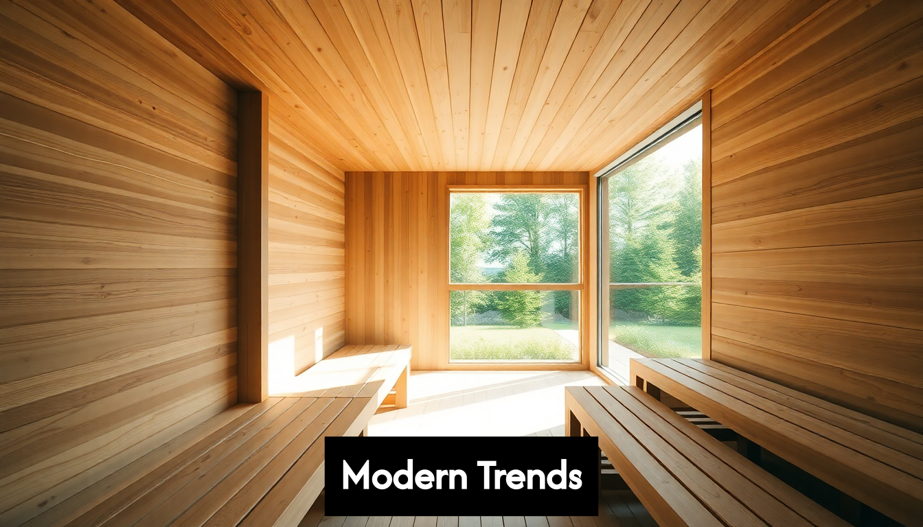 Minimalist sustainable sauna interior