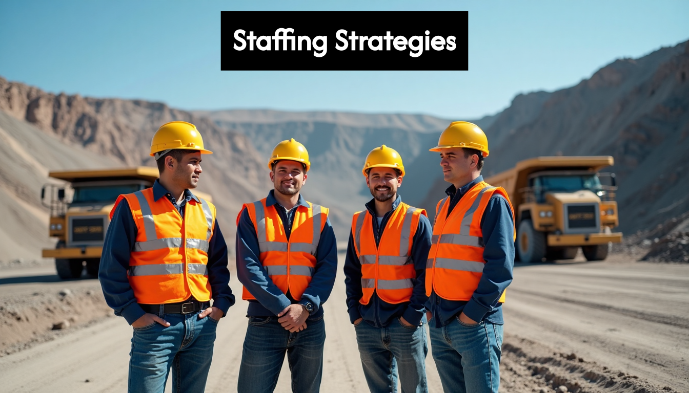 Mining workers at active US mining site