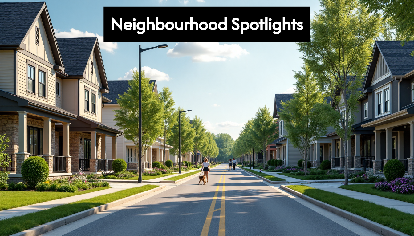 Modern and traditional homes in Durham neighborhood