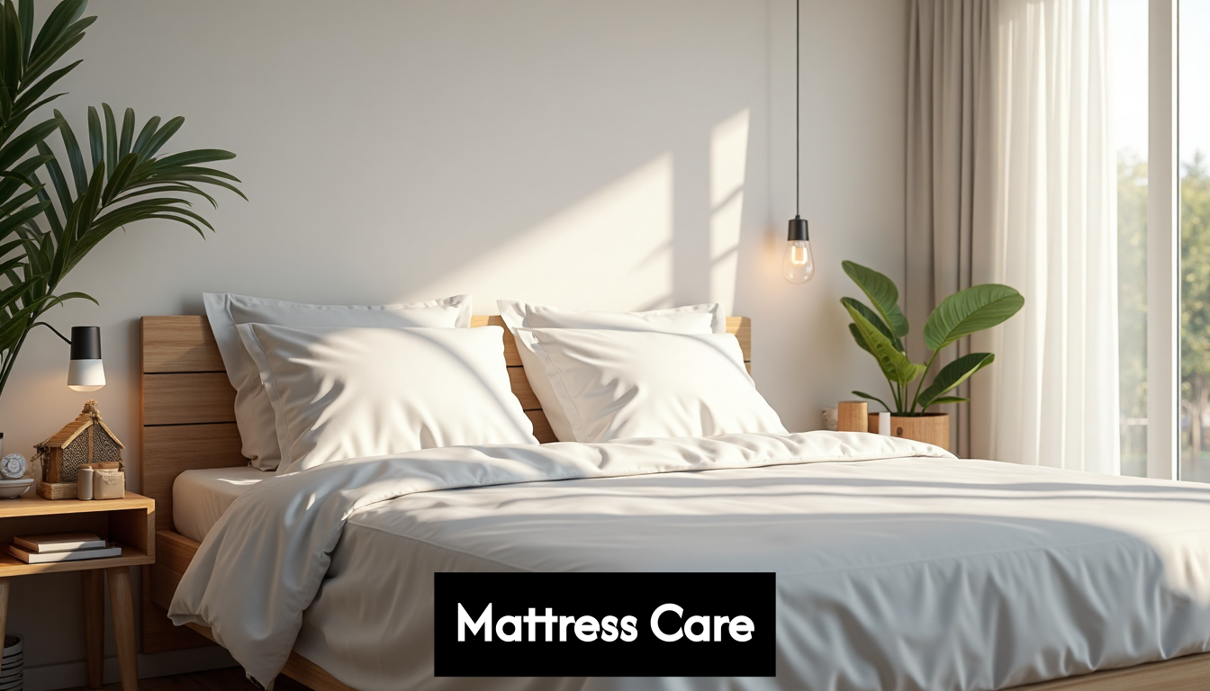 Modern bedroom with clean mattress and white bedding