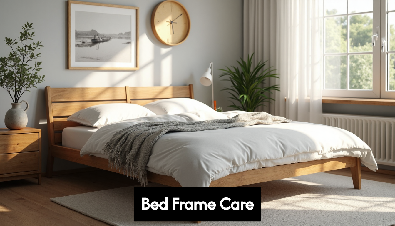 Modern bedroom with well-maintained bed frame