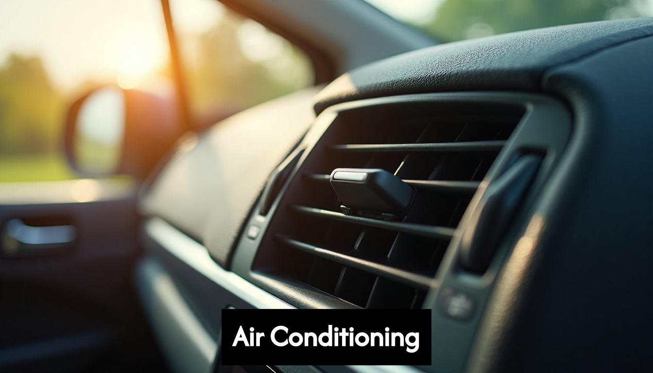 Modern car dashboard with active air conditioning