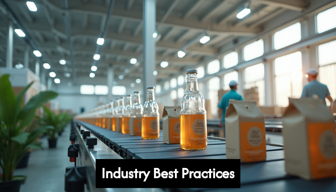 Modern eco-friendly packaging facility with labelled products