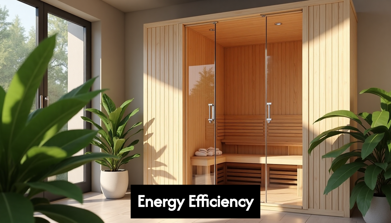 Modern energy-efficient home sauna with natural light