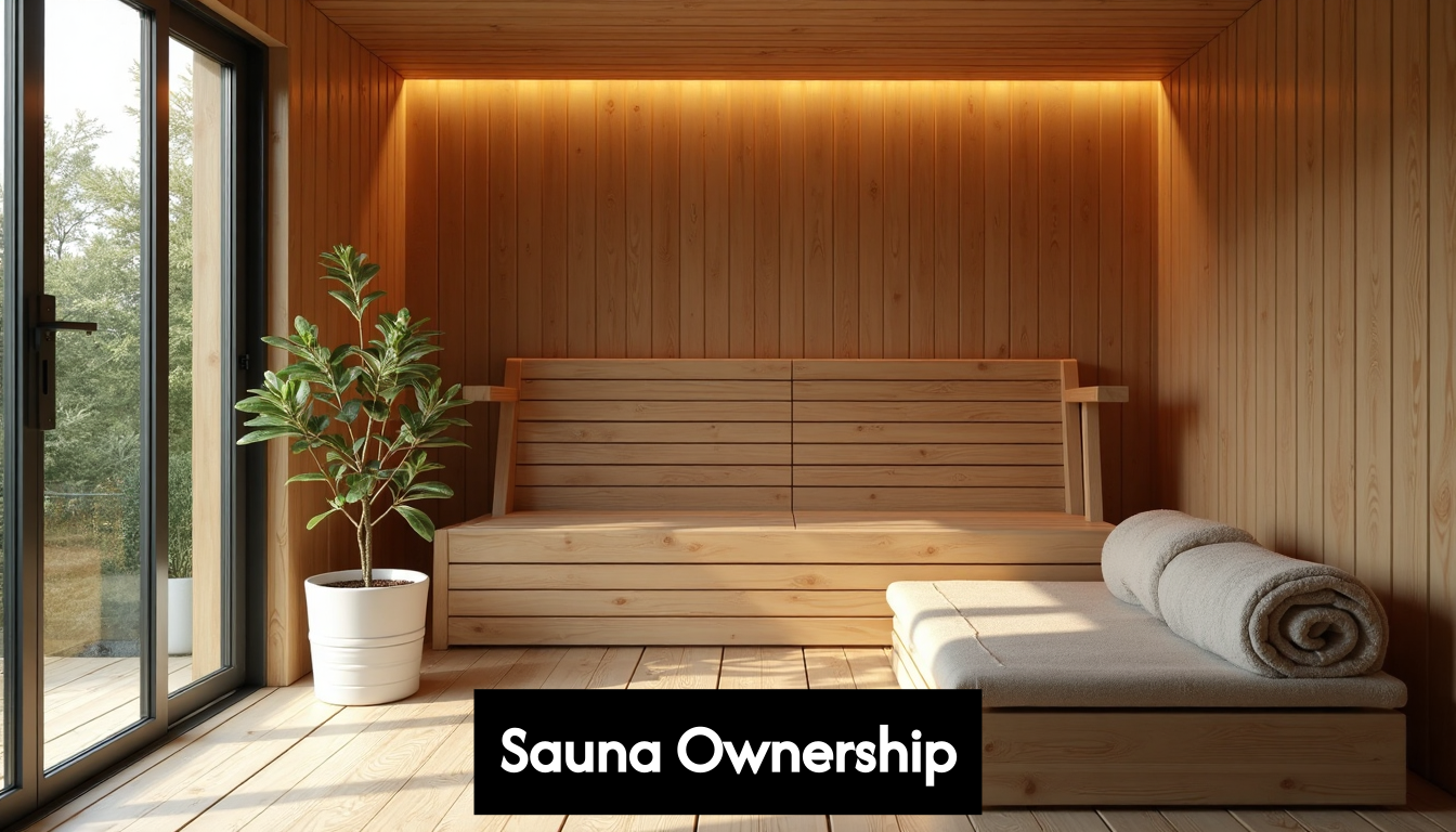 Modern home sauna interior and relaxation area