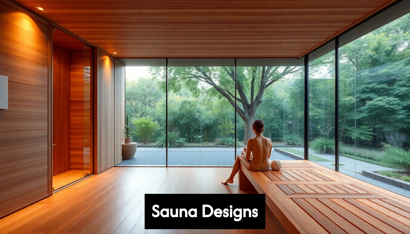 Modern home sauna with glass and wood