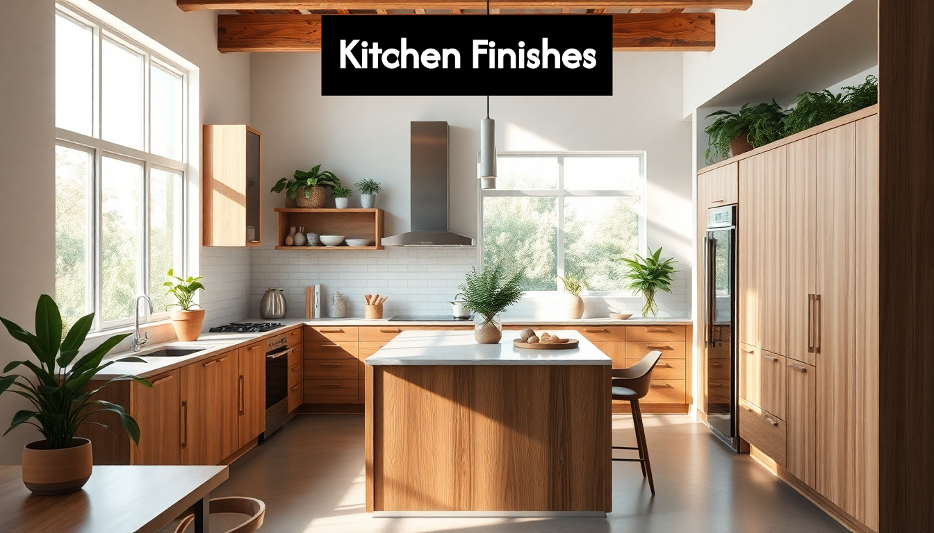Modern kitchen with eco-friendly finishes and natural light