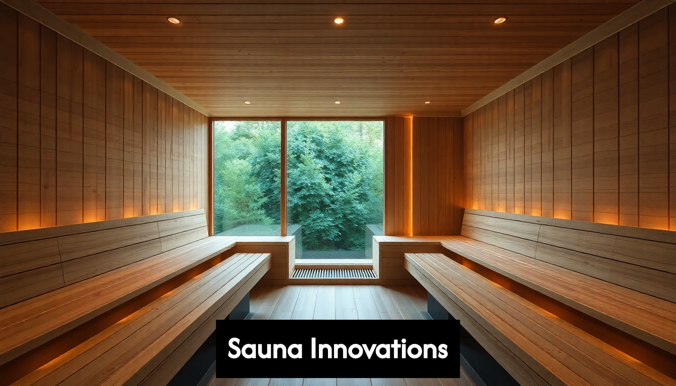 Modern luxury sauna with wood and high-tech design