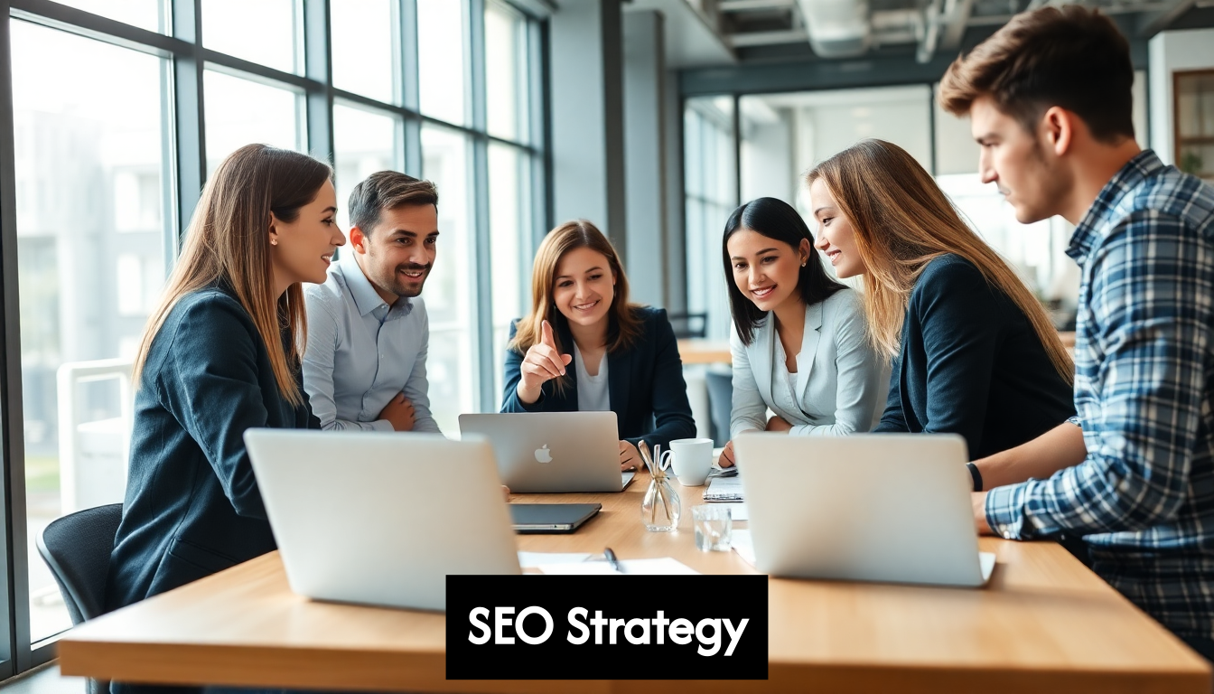 Modern marketing team collaborating in bright office