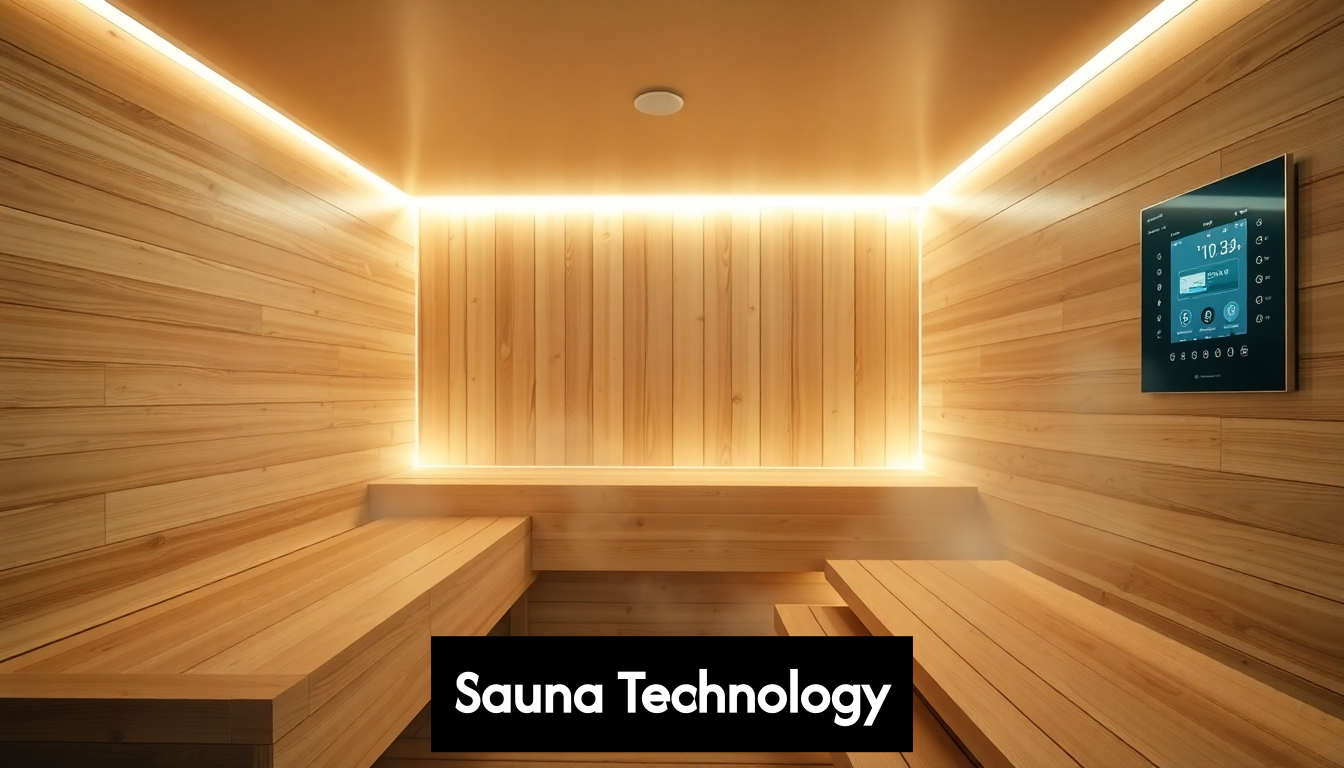 Modern sauna interior with digital controls