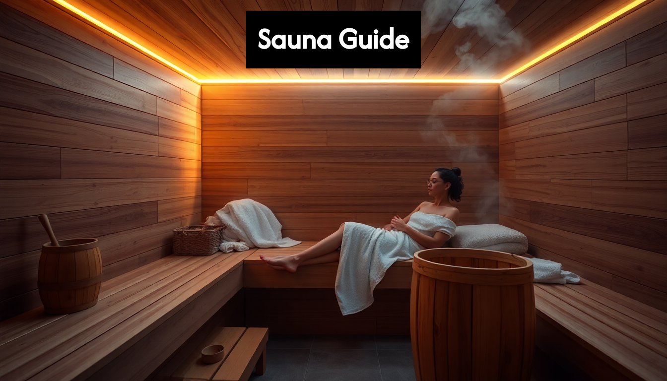 Modern sauna with relaxing atmosphere and people inside