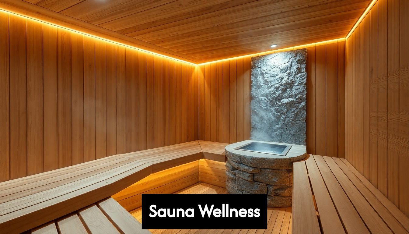 Modern wooden sauna interior with soft lighting
