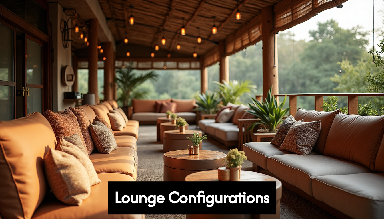 Modular lounge seating inside African hospitality venue