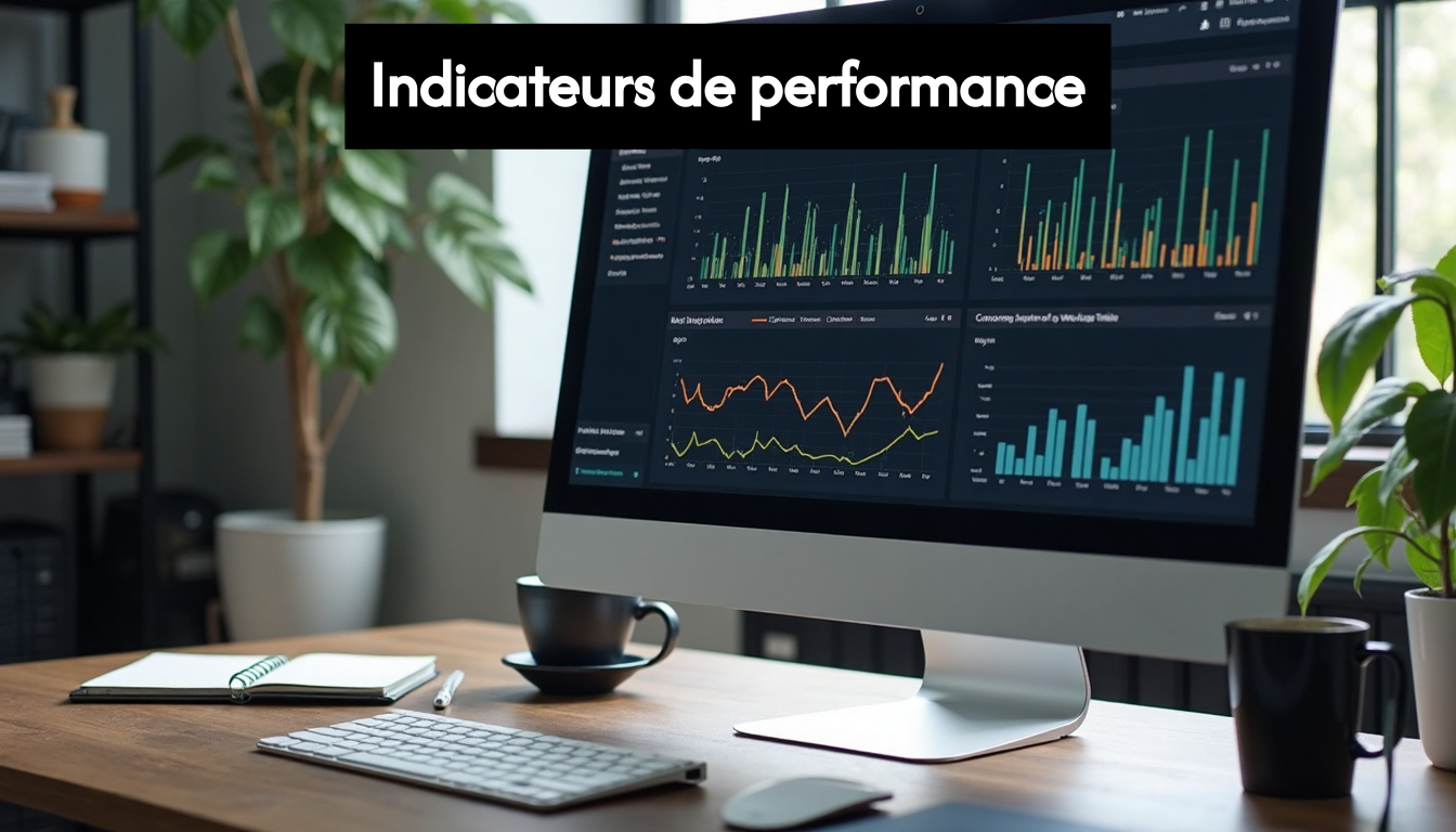 Monitor showing web app performance graphs and metrics