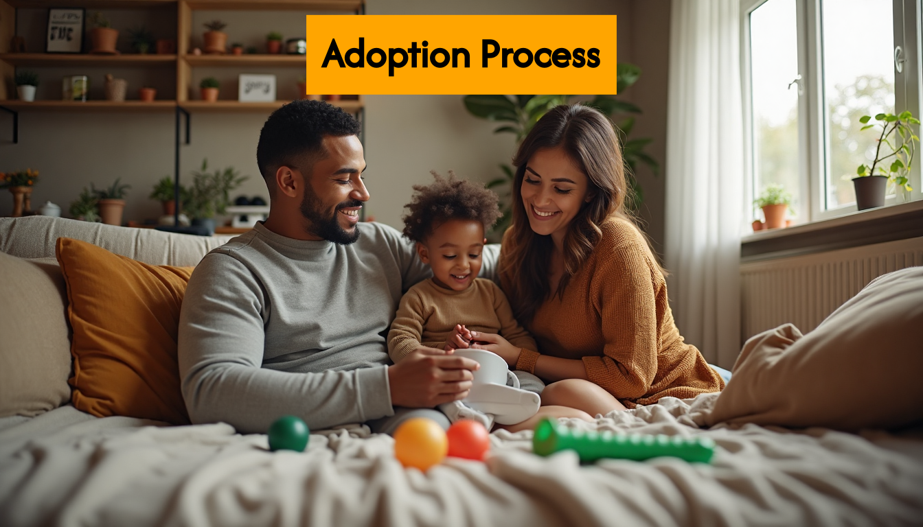 Multicultural Dutch adoptive family at home