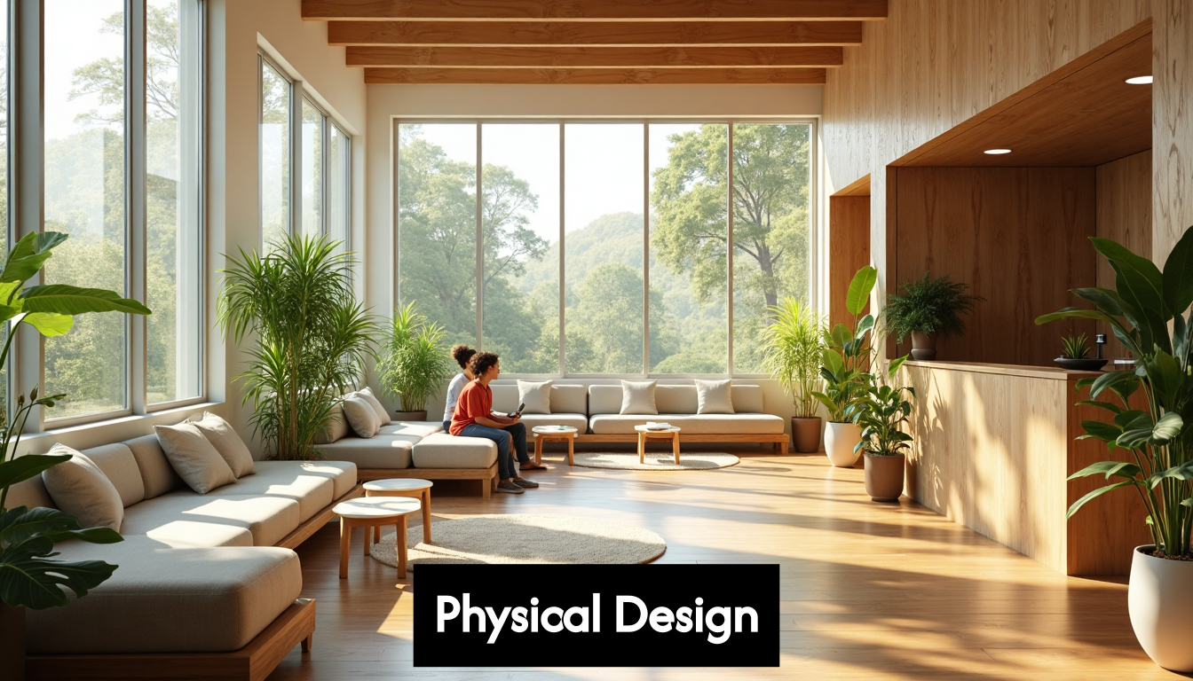 Natural light wellness center with communal seating