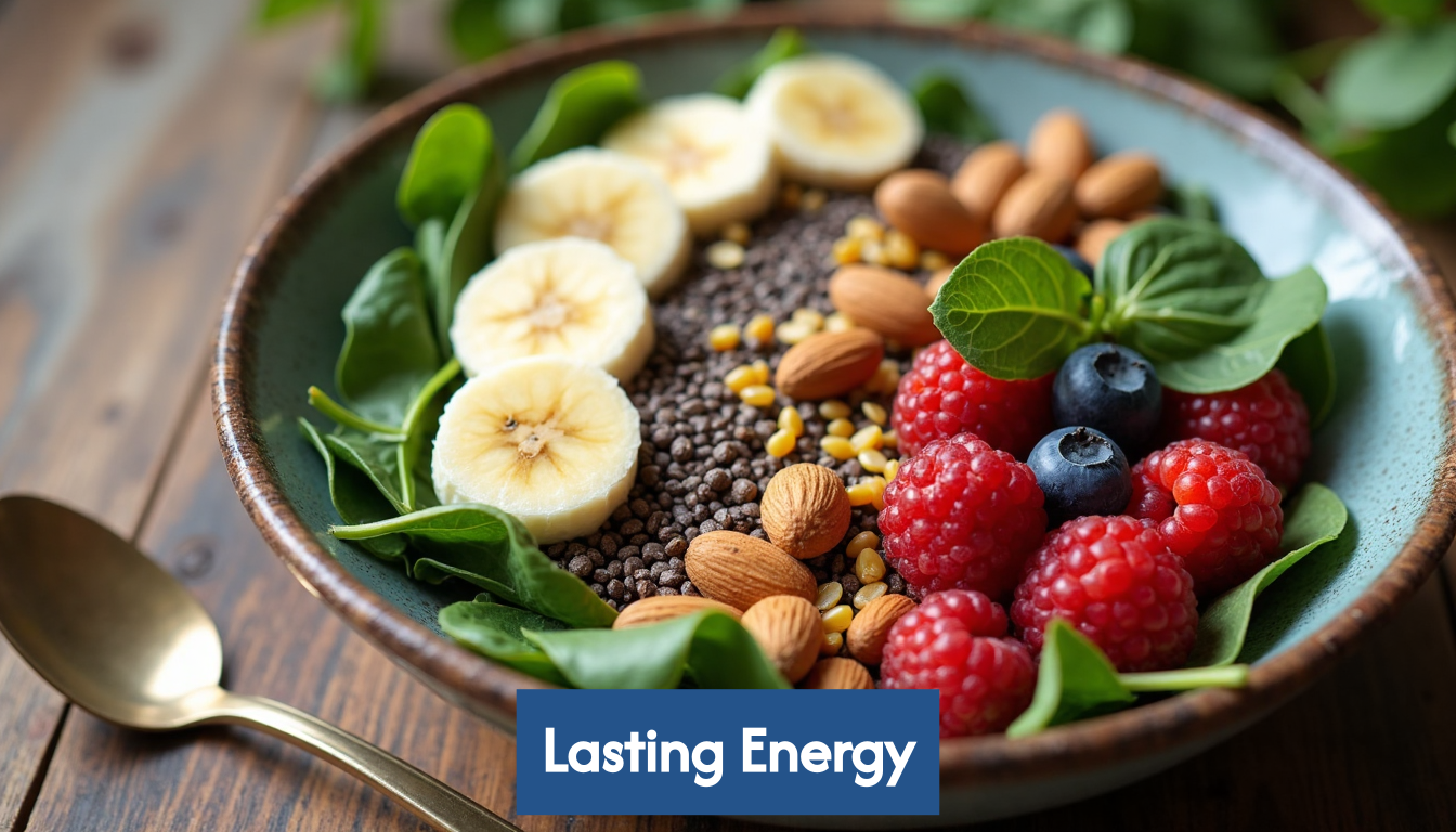 Nutrient-dense quinoa salad with fruits and greens