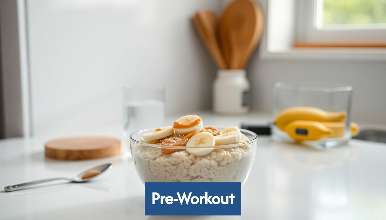 Oatmeal banana and nut butter pre-workout meal