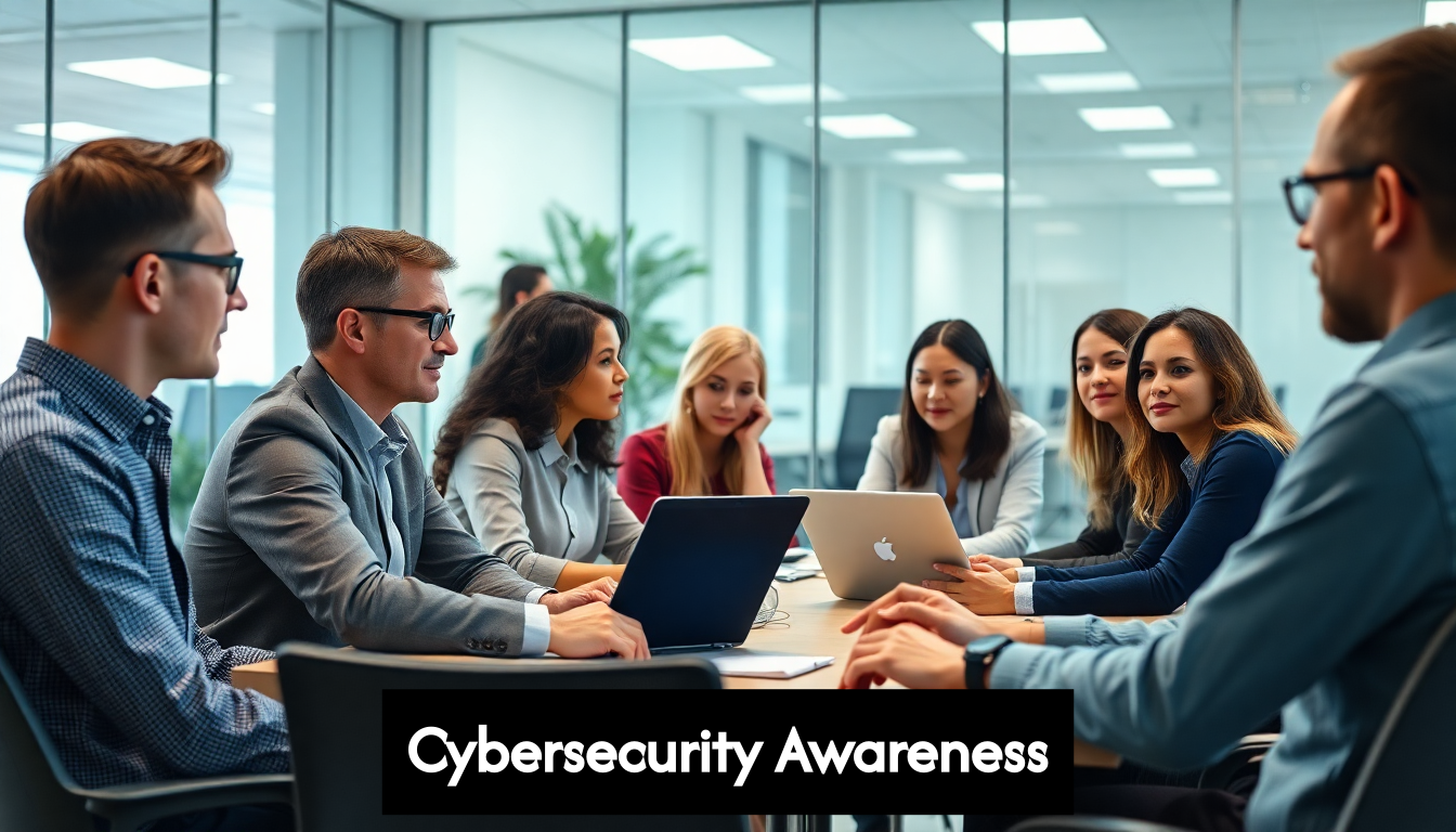 Office team attending cybersecurity training session