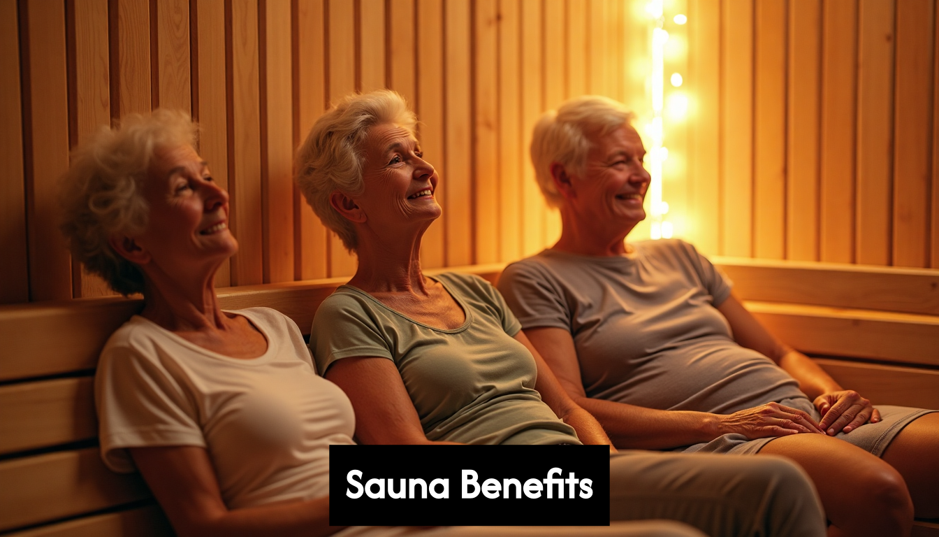 Older adults enjoying a home sauna together