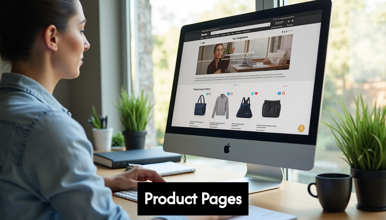 Optimized ecommerce product page on computer