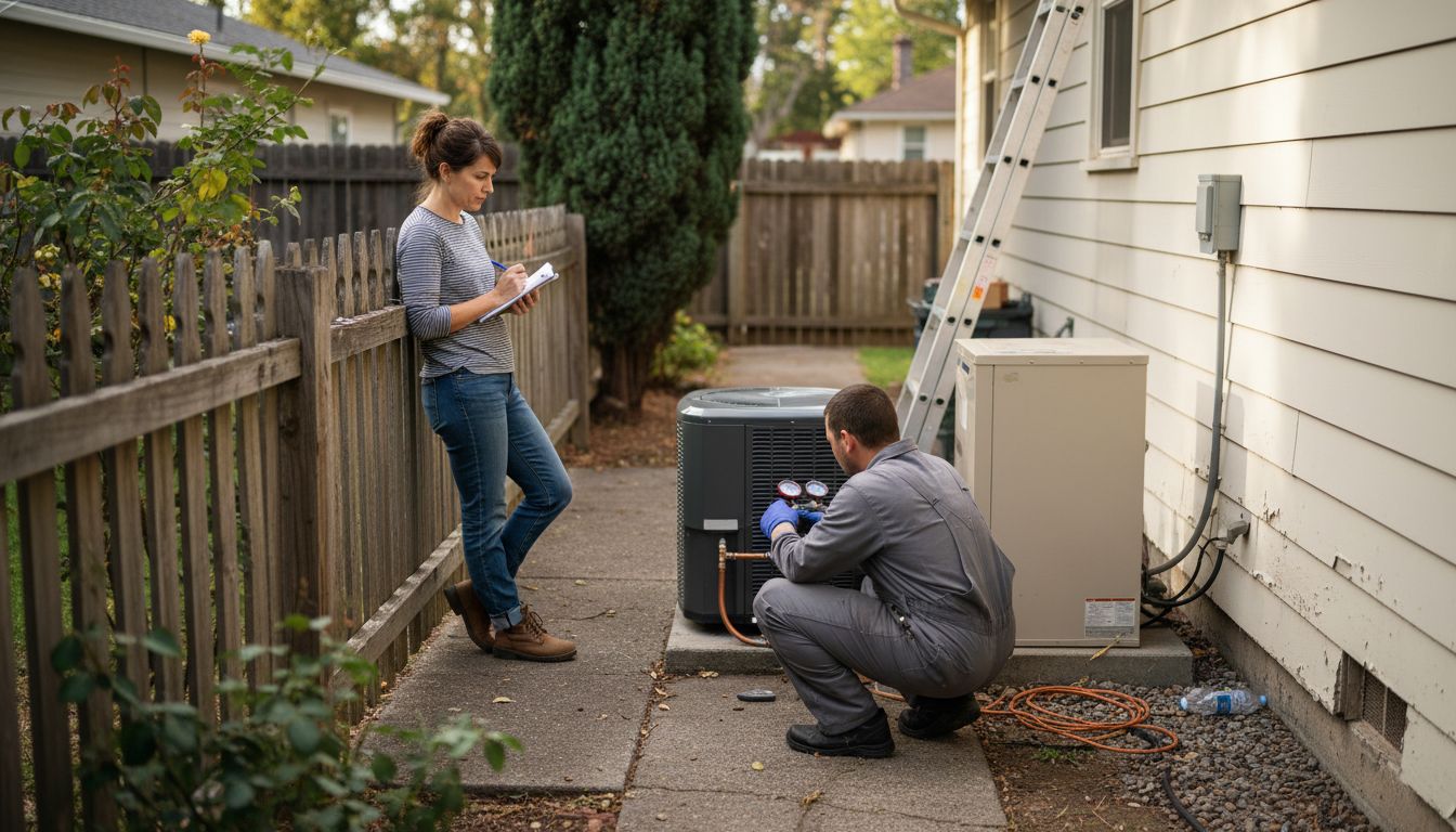 Installing hybrid HVAC system outdoors