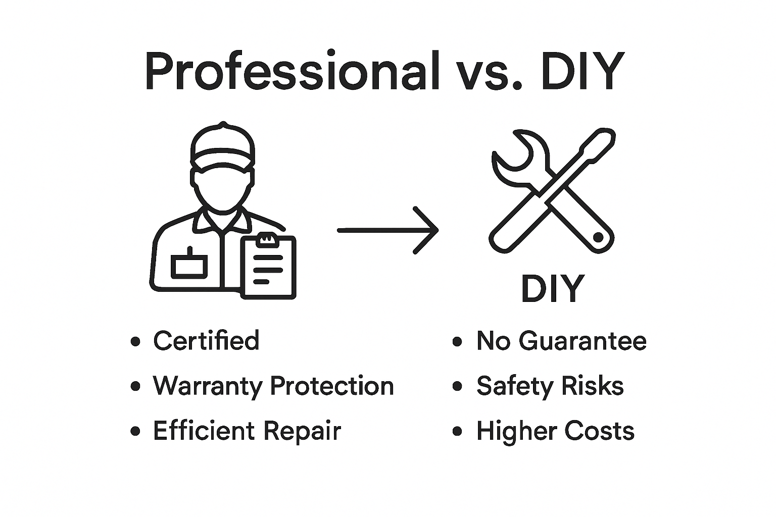 Infographic comparing professional HVAC vs DIY