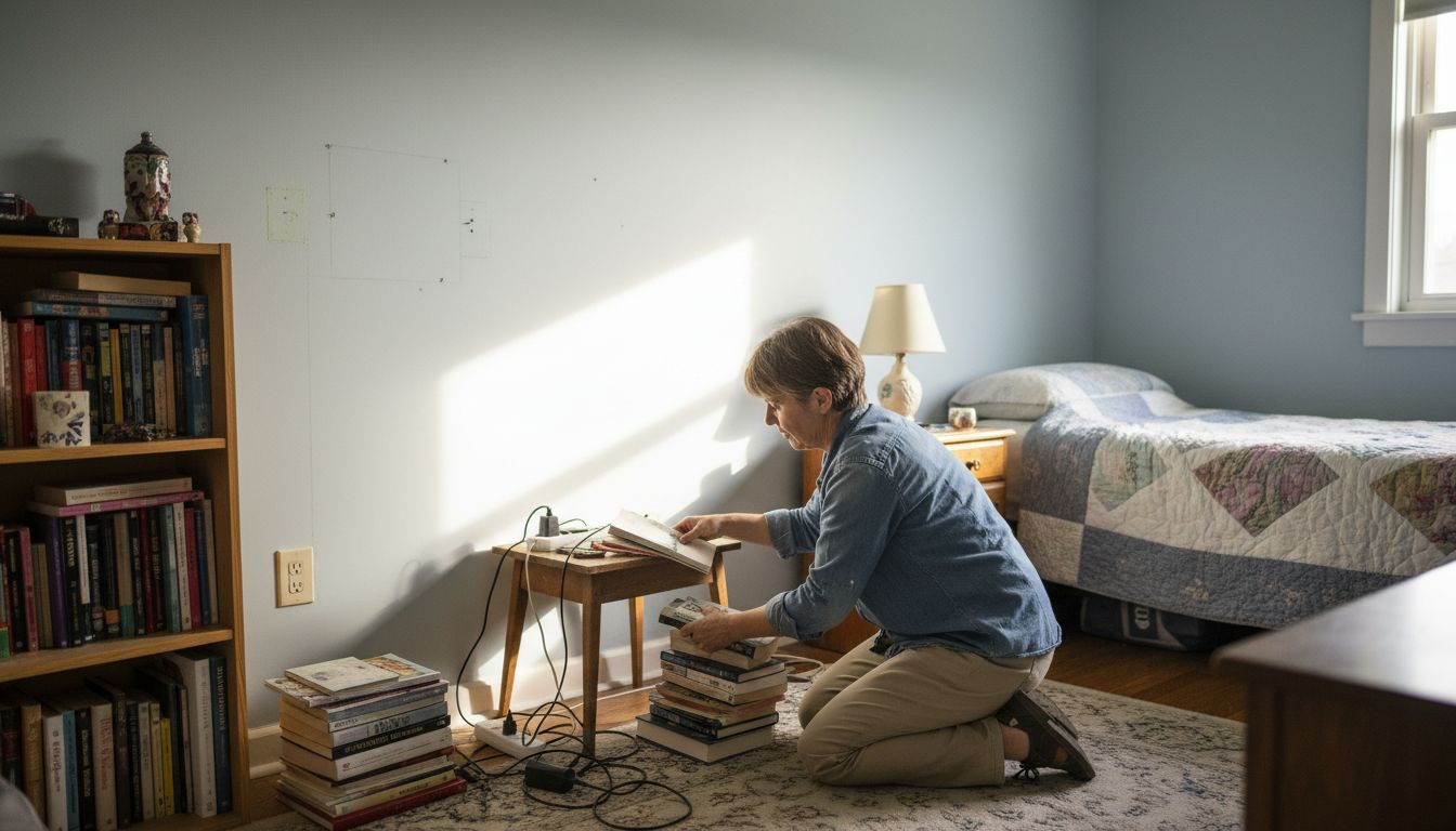 Homeowner preparing room for mini split installation