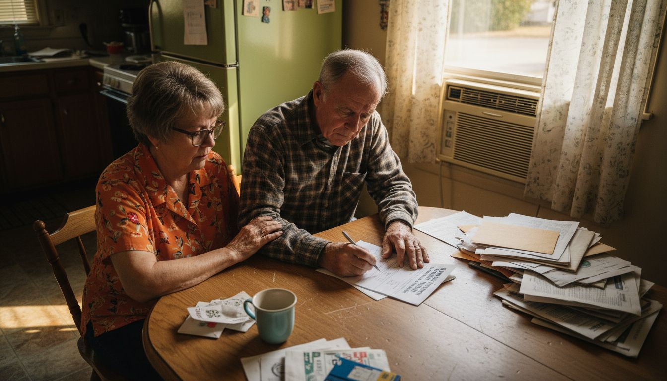 Couple reviewing hvac energy costs and bills