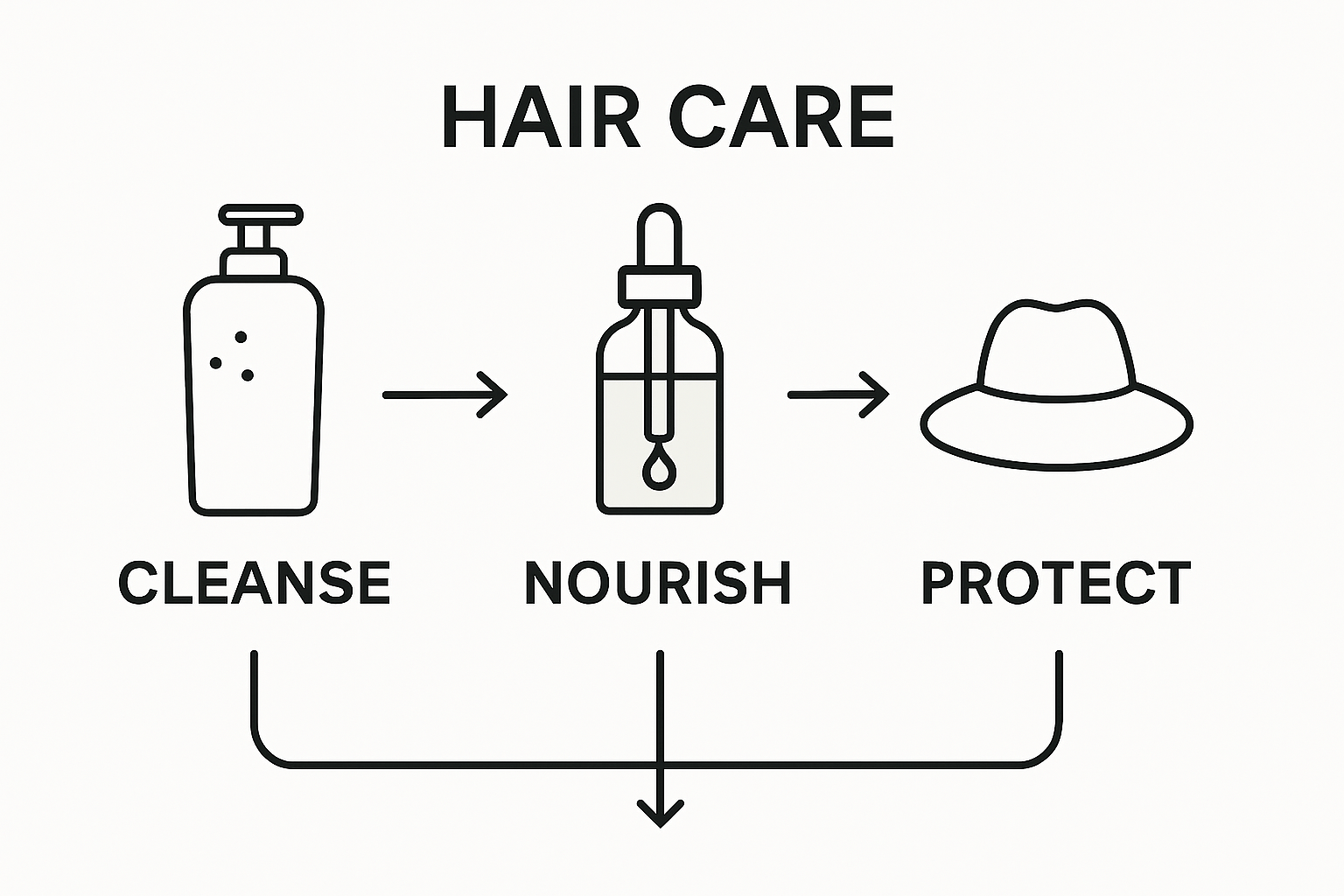 Infographic showing key haircare ritual steps