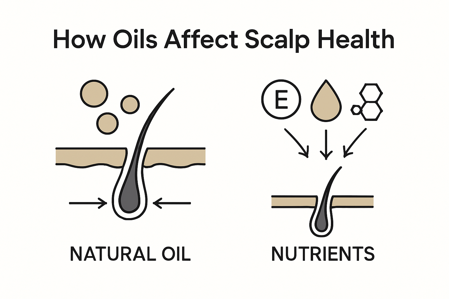 Scalp and oil molecule infographic