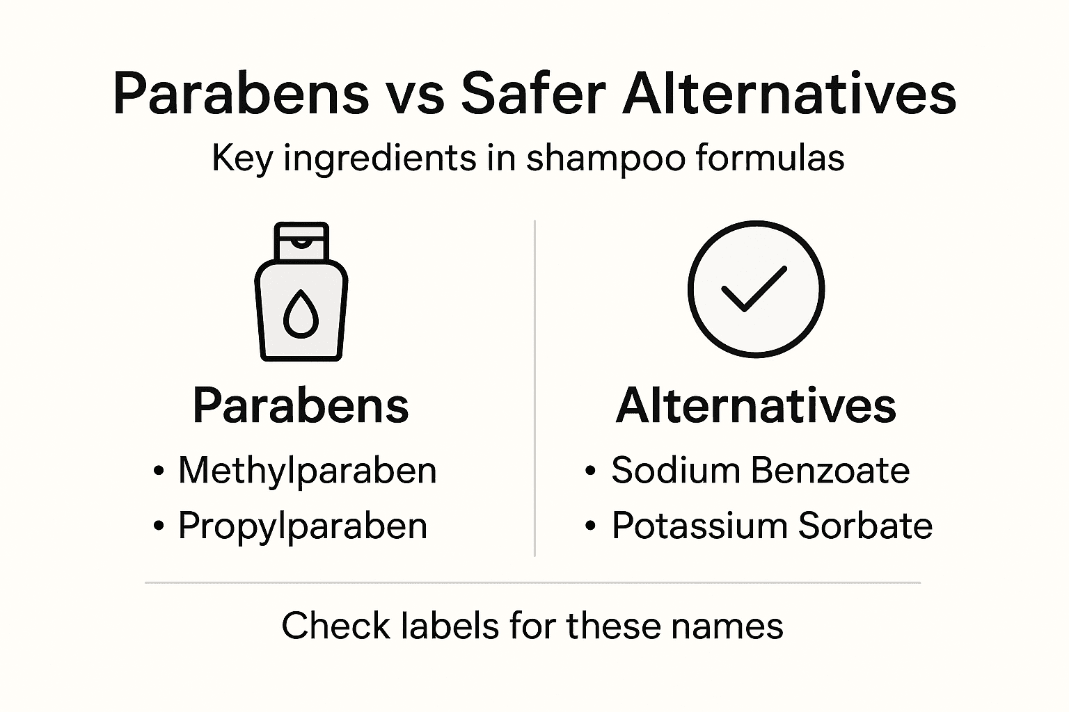 Infographic comparing parabens and safe alternatives