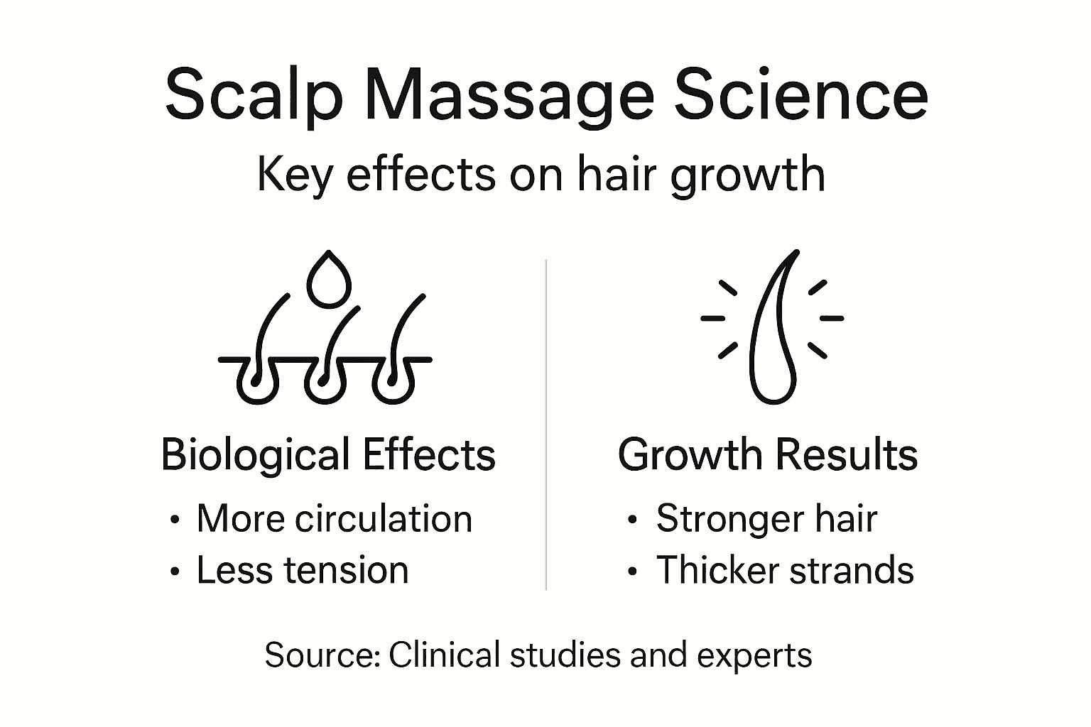 Infographic explaining scalp massage effects