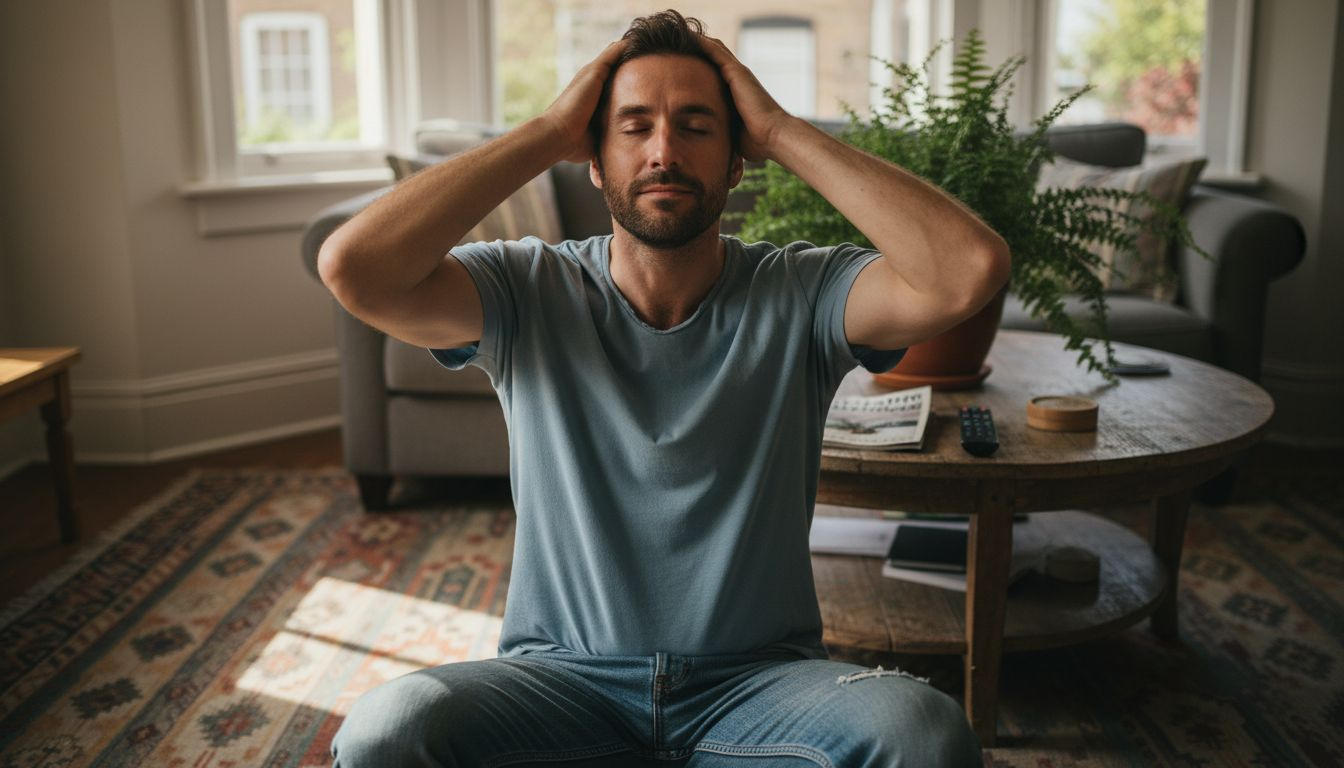 Man demonstrating scalp kneading massage