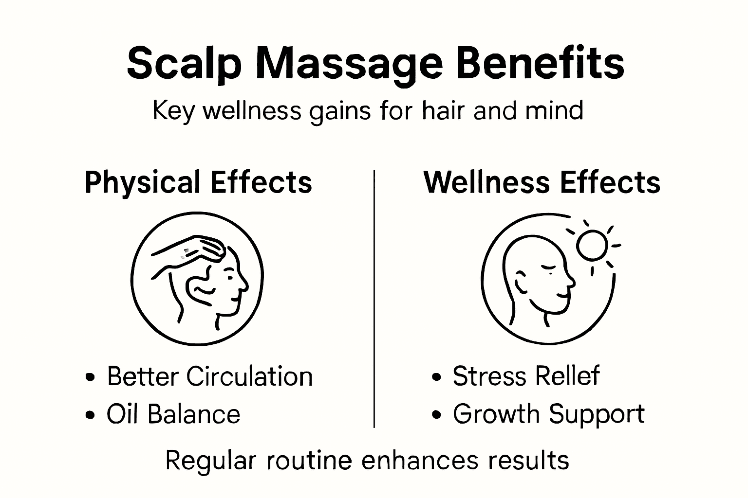Infographic showing scalp massage benefits summary