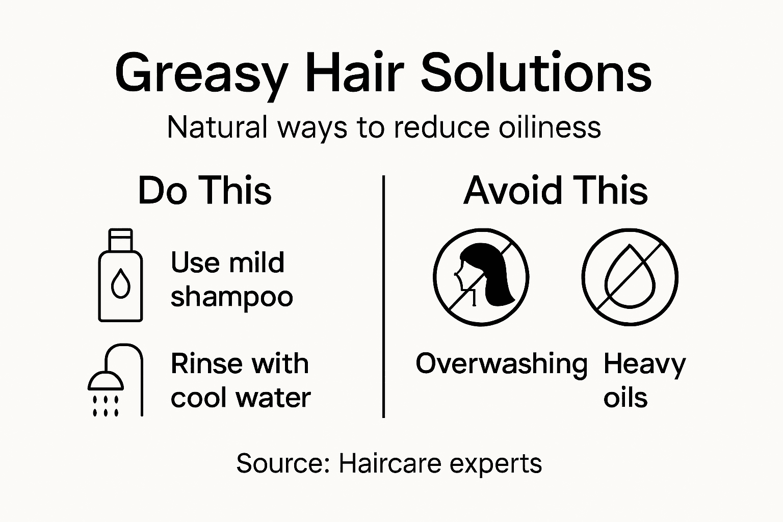 Infographic with natural remedies for greasy hair