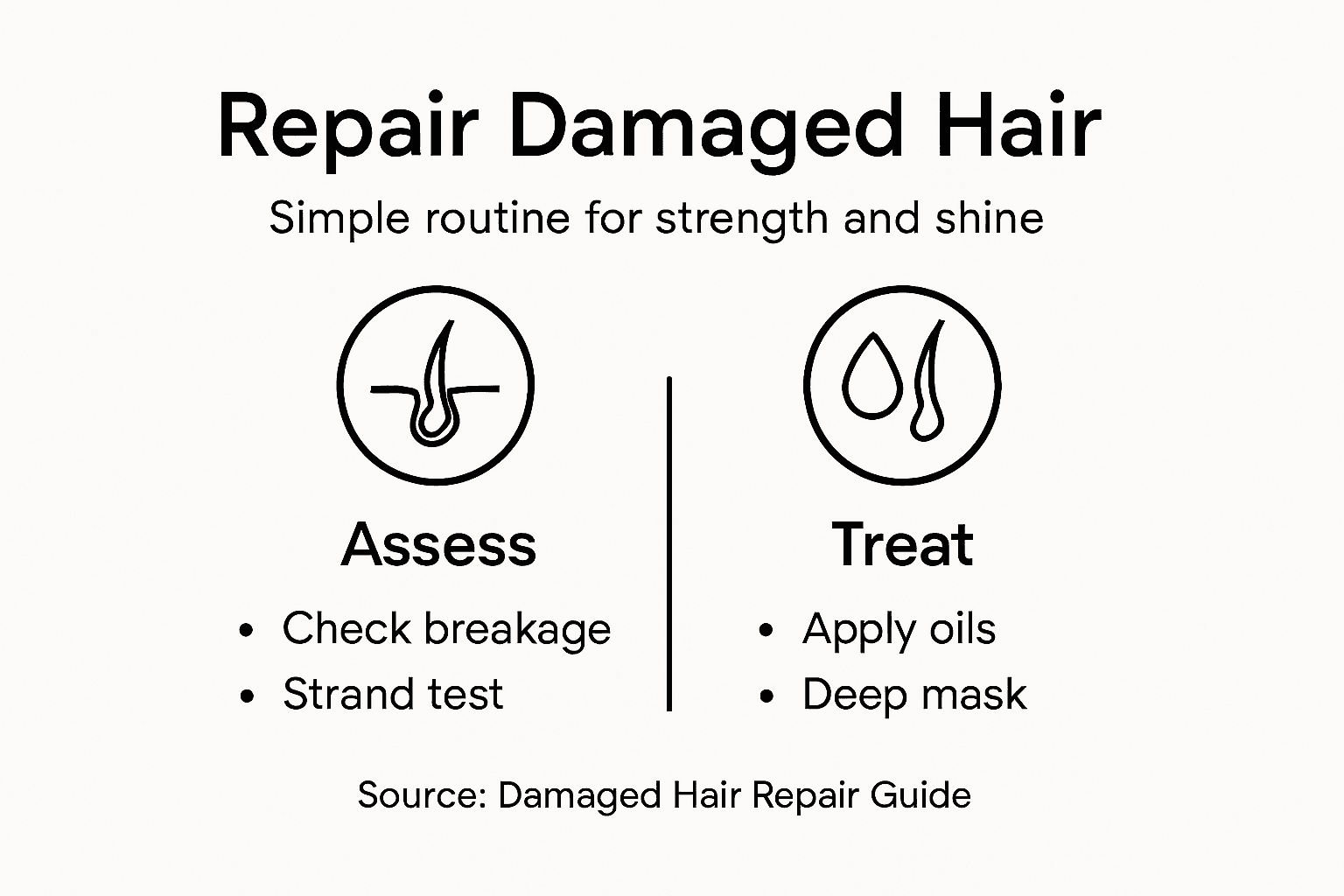 Infographic outlining steps for natural hair repair